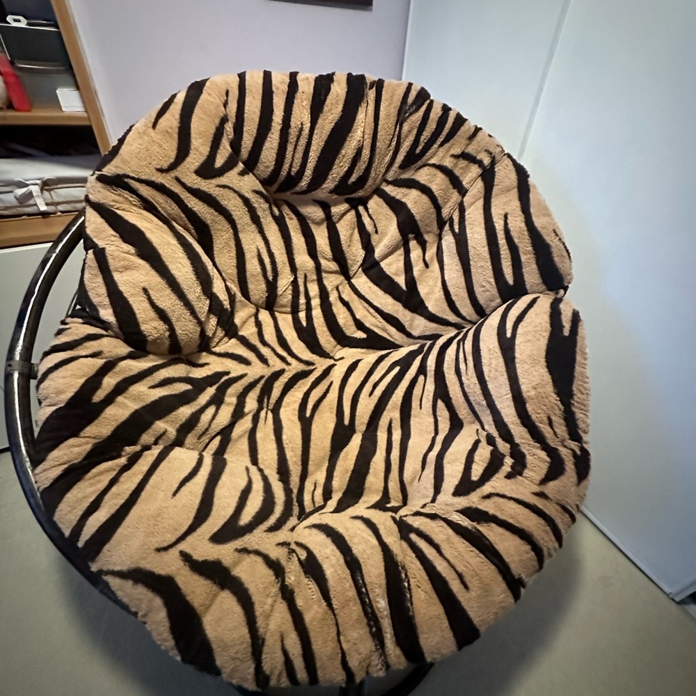 Pier 1 Zebra Print Papasan Cushion - Black and Tan